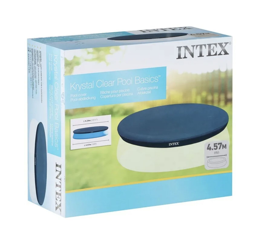 Тент для надувного бассейна 244 см Intex 28020, защитный чехол-накидка для круглого бассейна Easy Set