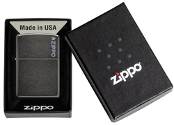 Зажигалка ZIPPO Logo с покрытием Gray Dusk, латунь/сталь, серая, матовая, 38x13x57 мм, шт
