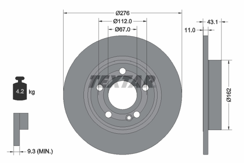 TEXTAR - 92316803-TET - Kocioni disk