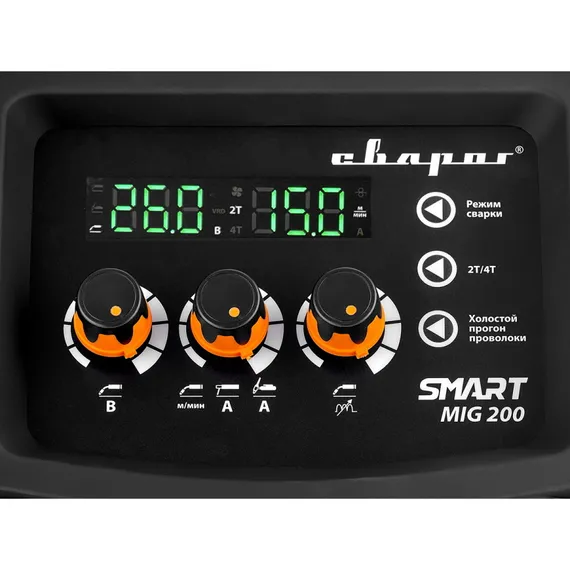 Сварочный полуавтомат "СВАРОГ" REAL SMART MIG 200 BLACK (N2A5)