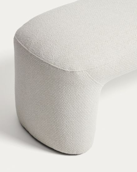 Скамейка Alira из бежевой синели, 140 см