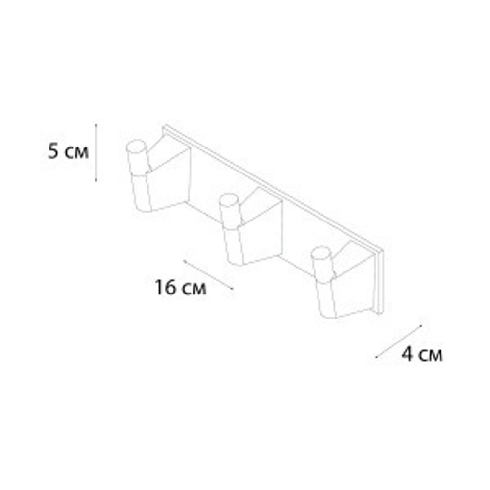 Планка 3 крючка Fixsen Trend Gold, FX-99005-3
