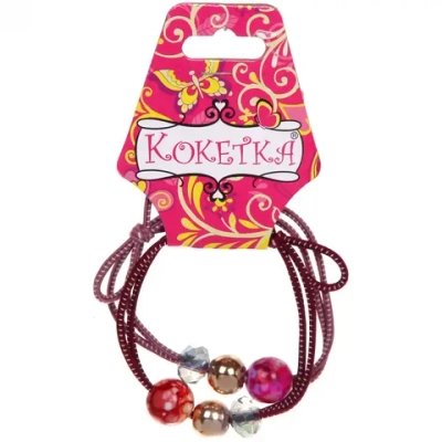 Резинки для волос 2шт «Кокетка - Your Style Малахит», цвет бусин микс, d-5,5см
