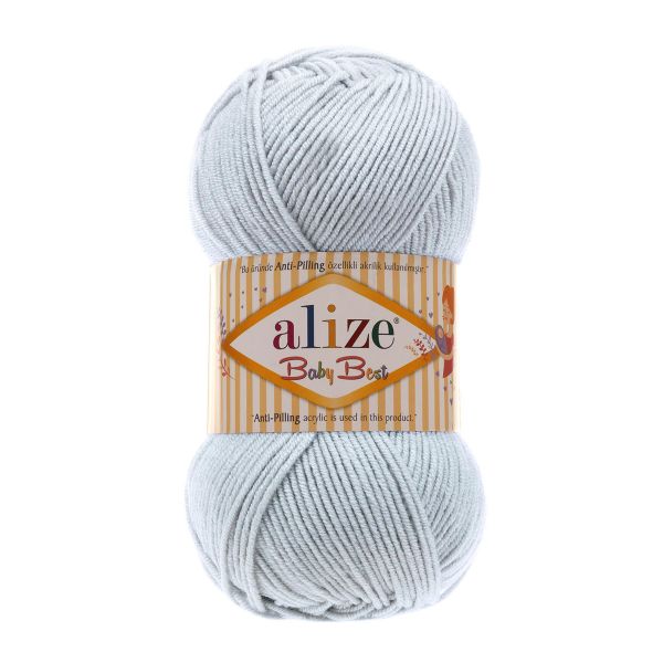 Пряжа Alize (Ализе) Baby Best / уп.5 мот. по 100 г, 240м, 224 светло-серый A