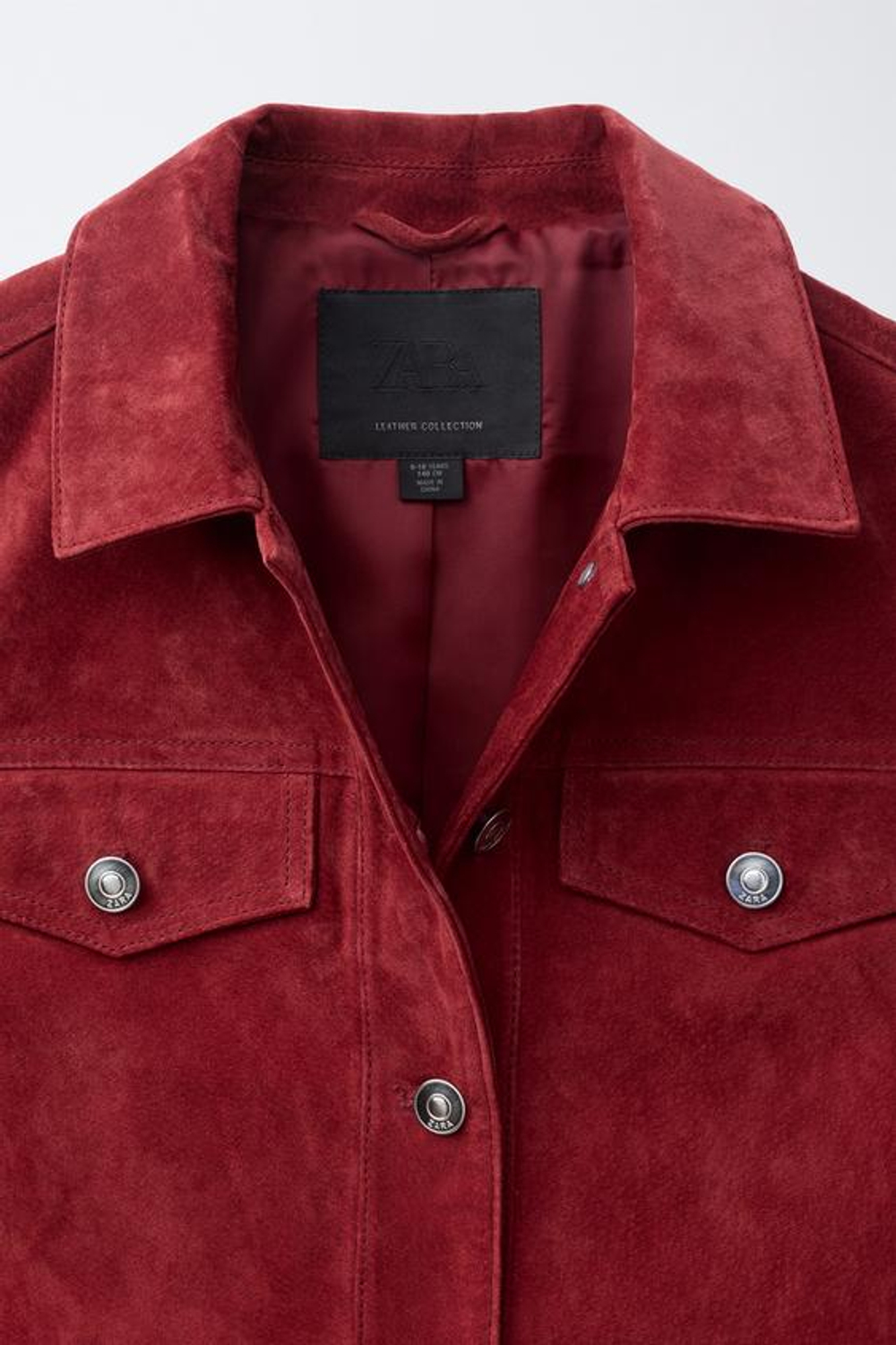ZARA ЗАМШЕВАЯ КУРТКА ИЗ 100% КОЖИ, ТЕМНО-РОЗОВЫЙ