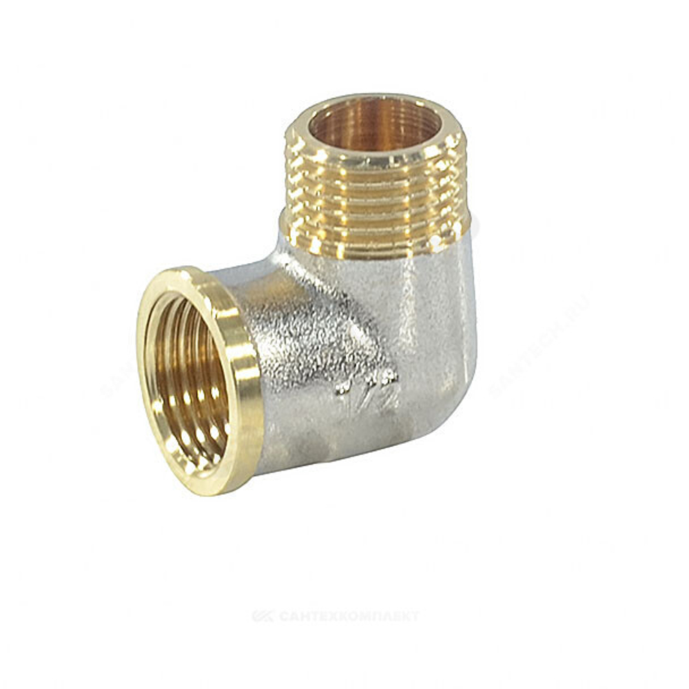 Угольник латунь никель Ду 25 (1") ВР/НР 9002 ГОСТ 32585-2013 Aquasfera 9002-03