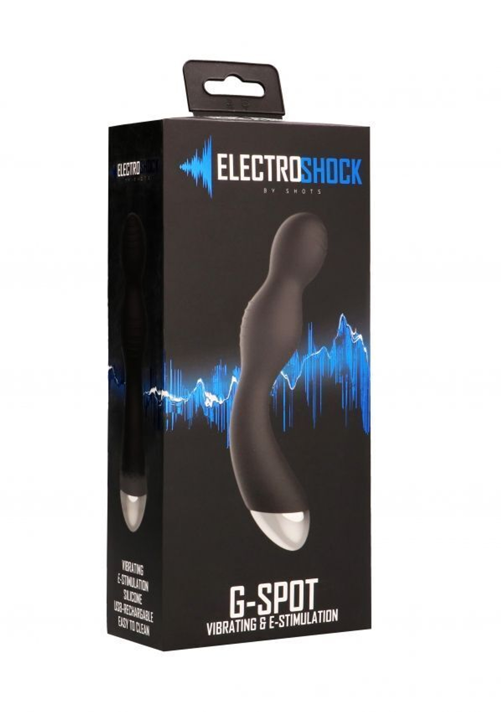 Чёрный вибратор с электростимуляцией E-Stimulation G-spot Vibrator - 19,5 см. (Цвет: черный)