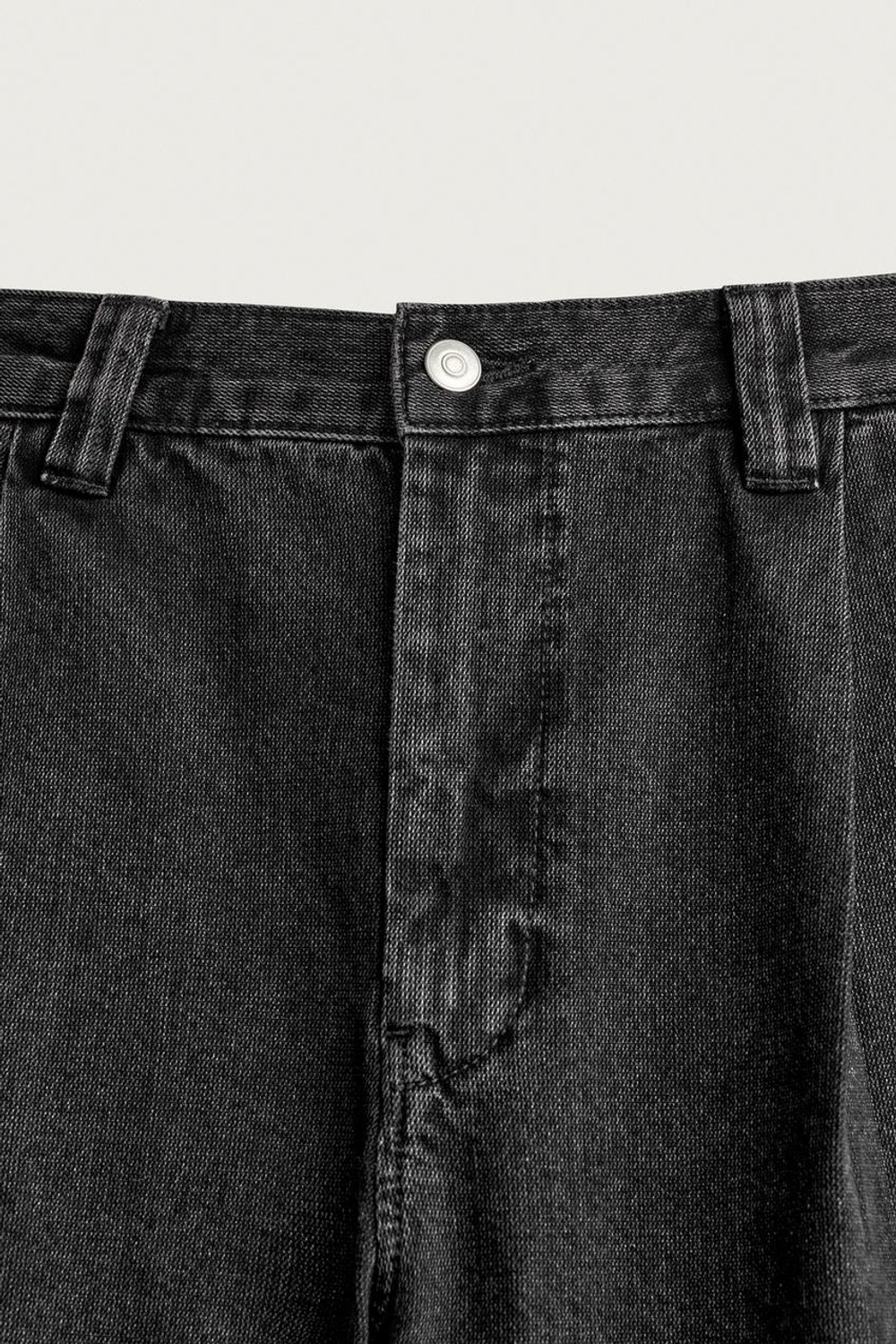 ZARA БРЮКИ ЧИНОС RELAXED FIT СО СКЛАДКАМИ, УГОЛЬНЫЙ