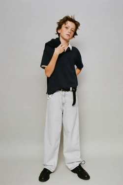 ZARA ДЖИНСЫ BAGGY RELAXED, СВЕТЛО-СЕРЫЙ