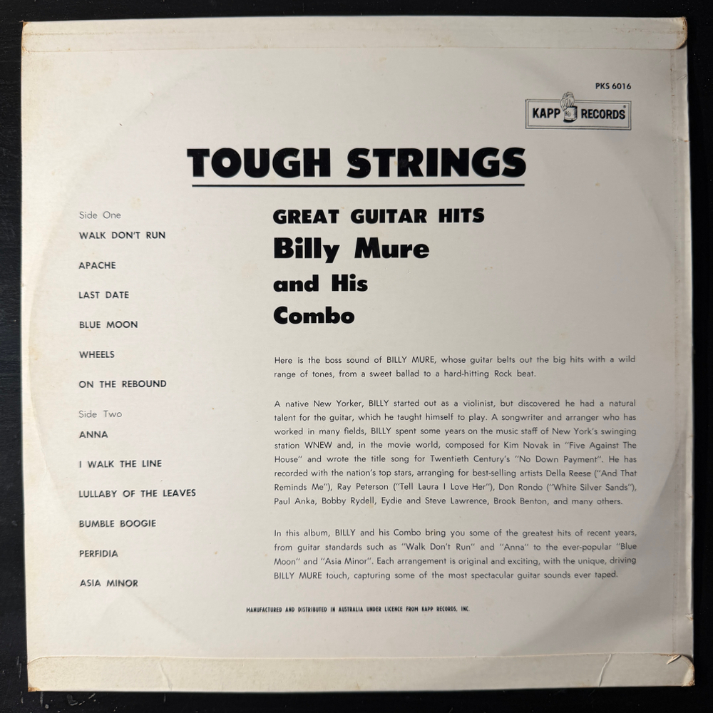 Billy Mure And His Combo ‎– Tough Strings (Австралия)