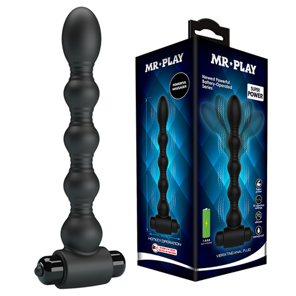 Анальная вибро-елочка 18,2см Mr.Play Vibrating Anal Plug BI-040105-MR
