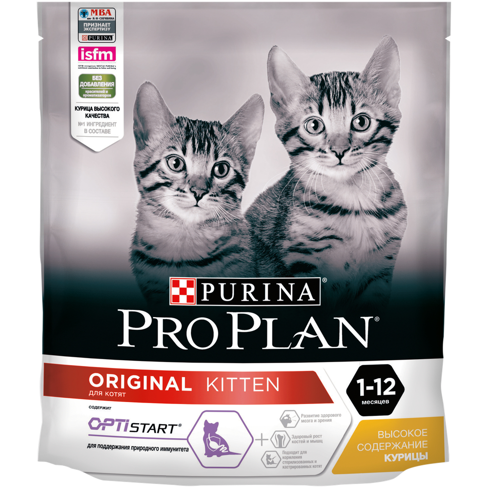 Сухой корм Pro Plan Original HEALTHY START для котят поддержание функций почек мозга и иммунитета с курицей 400 г