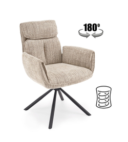 Стул HALMAR K596 бежевый/черный, поворотный