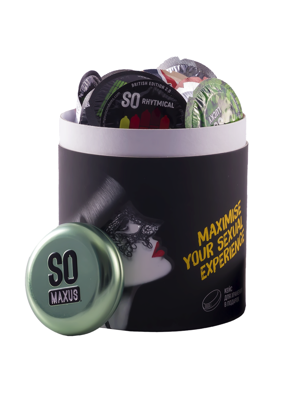 Презервативы MAXUS SO MUCH SEX SPECIAL в черном тубусе, точечно-ребристые, 100 шт