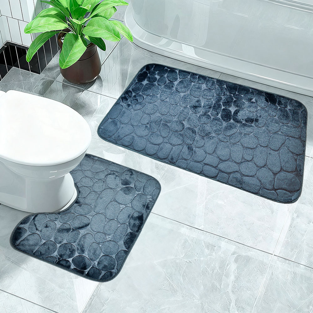 Комплект ковриков для ванной 50*80/40*50см из микрофибры "Stenar" Blabar, темно-серый