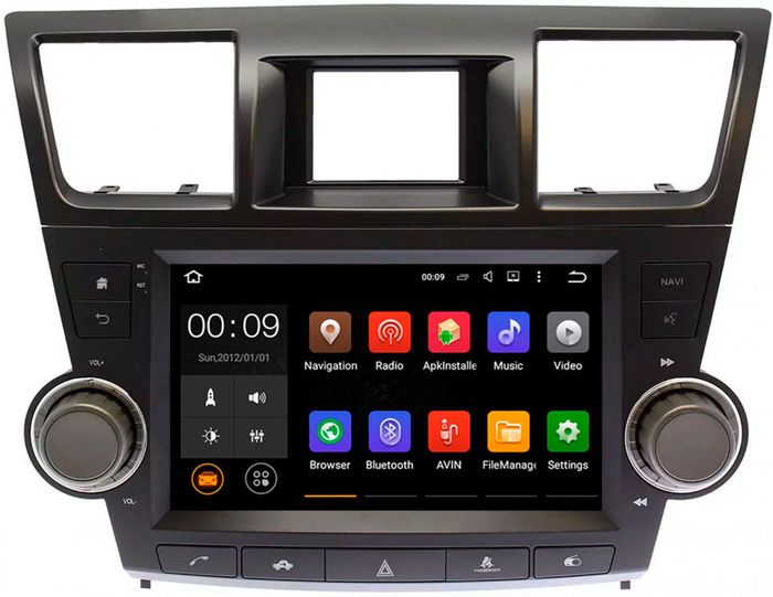 Магнитола для Toyota Highlander 2 2007-2013 XU40 - AIROC 2K RX-1122B Android 13, Быстрая, QLed+2K, CarPlay, SIM-слот (кнопки + крутилки)