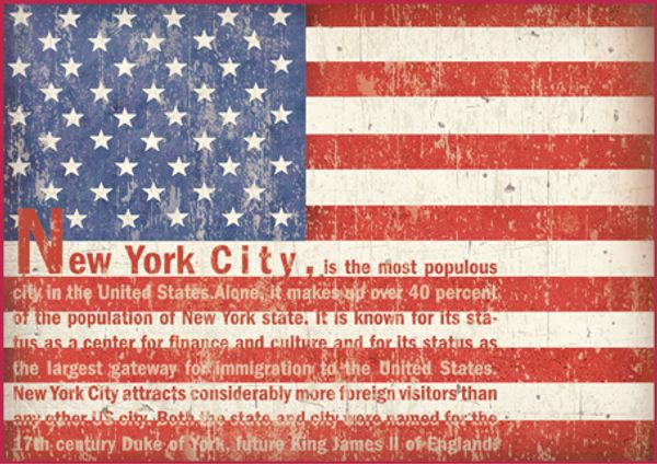 Бумага рисовая А4 (21х29.7 см) Флаг США, Stamperia, 1 лист