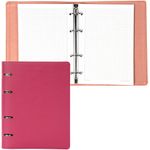 Тетрадь на кольцах А5 (180х220 мм), 120 л., под фактурную кожу, BRAUBERG "Joy", розовый/светло-розовый, 129990