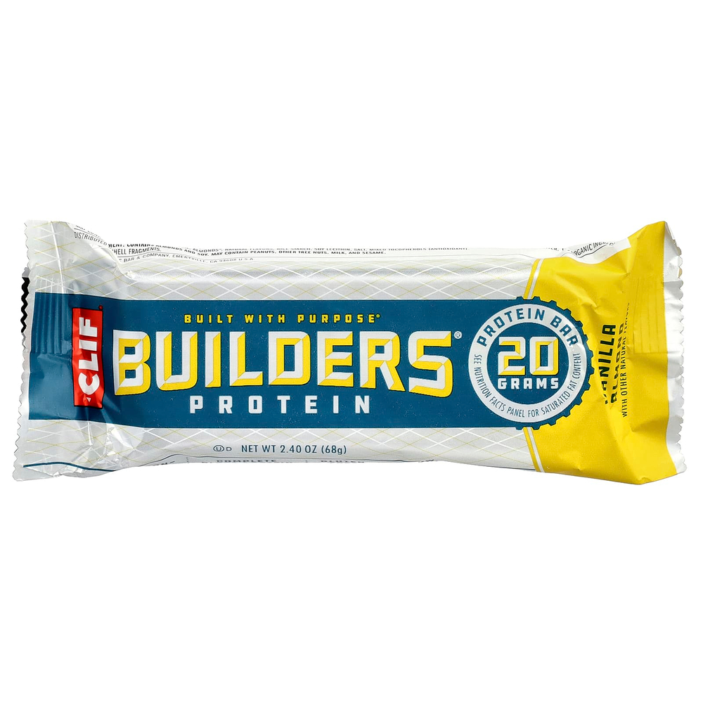 Clif Bar, Builders® Protein Bar, Vanilla Almond, 6 Bars, 2.4 oz (68 g) Each