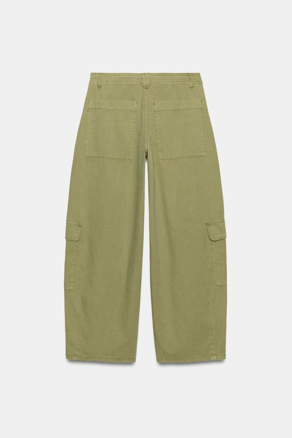 ZARA БРЮКИ КАРГО ОВЕРСАЙЗ, СВЕТЛЫЙ ХАКИ