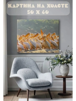 Картина на стену 40 X 50 Пеликаны