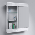 AQ Kor.04.07 Корсика Шкаф зеркальный, 740х850х160 мм, 2 двери, открывание к центру, Белый глянец