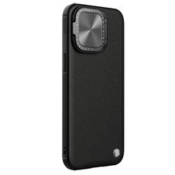 Чехол с вставками из кожи от Nillkin для iPhone 15 Pro, серия CamShield Prop Leather Magnetic Case
