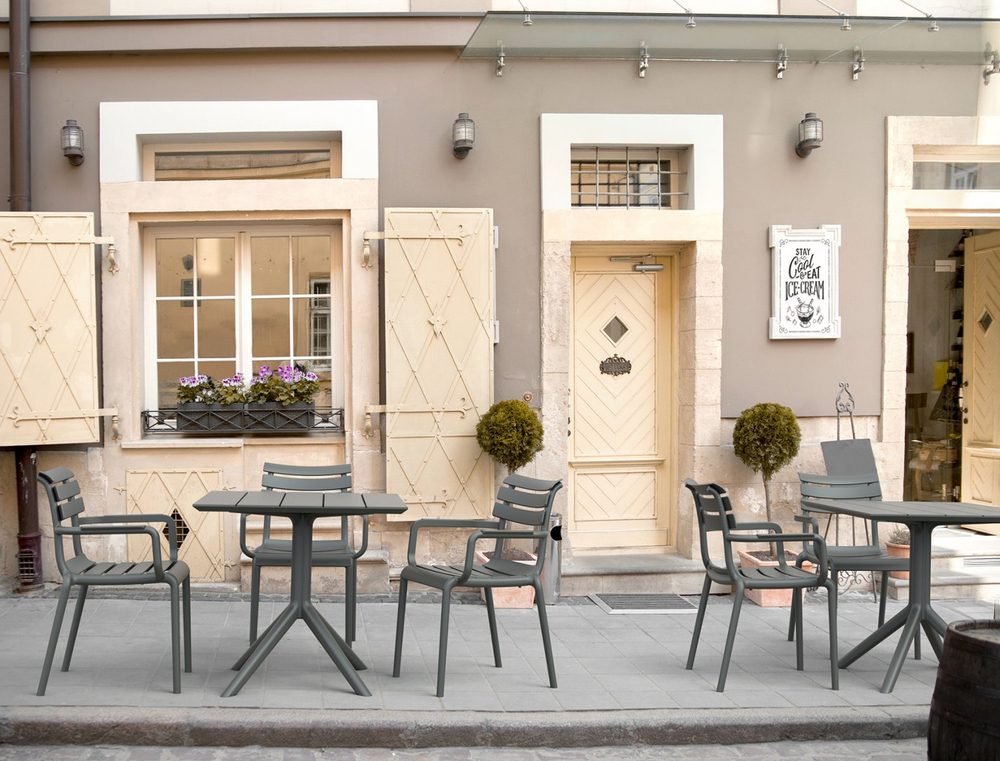 Кресло пластиковое Siesta Contract Paris, темно-серый