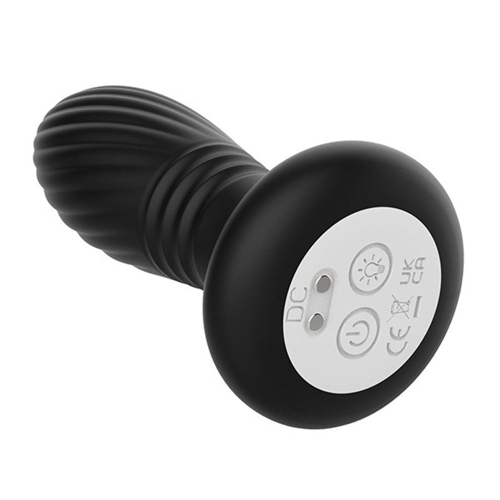 Черная анальная вибропробка 11,9см с LED-подсветкой Secwell Plug SW3023