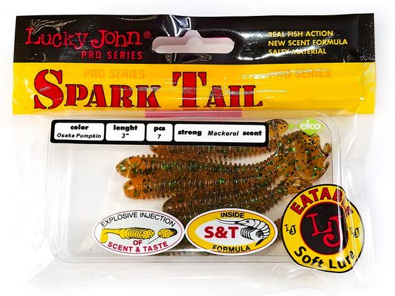 Виброхвосты съедобные LJ Pro Series Spark Tail 3,0in (7,6 см), цв. PA19, 7 шт.
