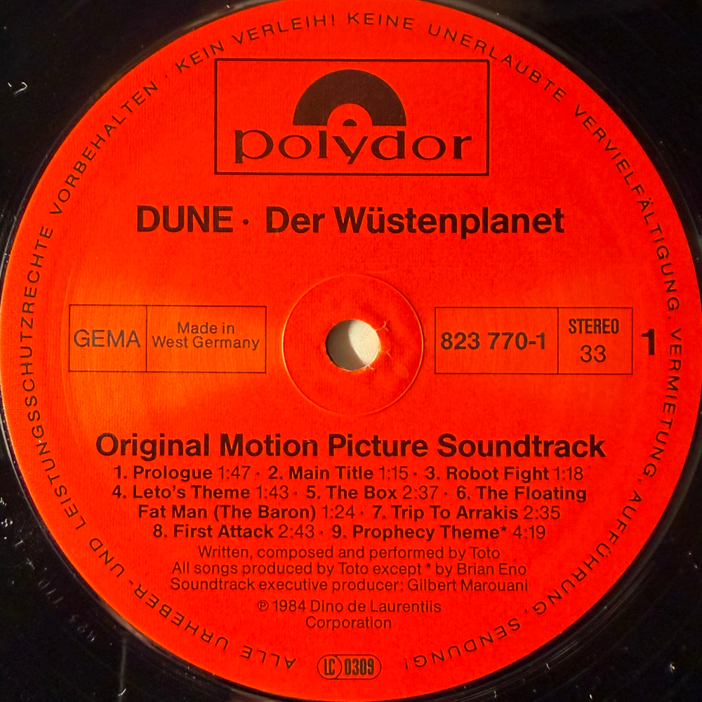 Dune · Der Wüstenplanet - Original Soundtrack Recording (Германия 1984г.)