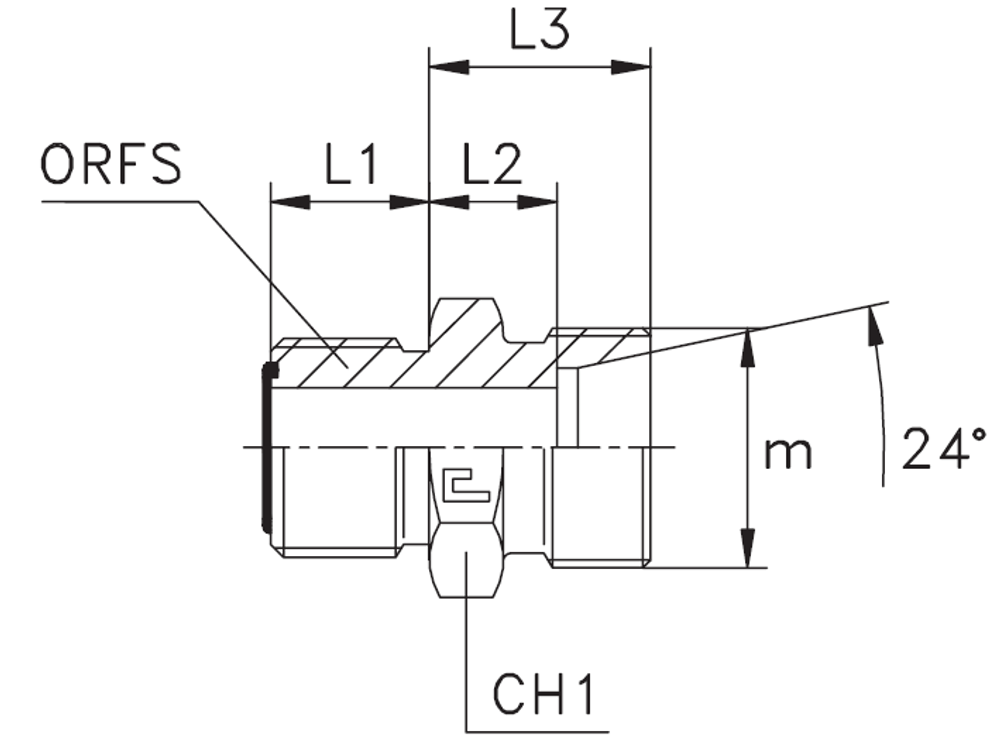 Адаптер DL38 ORFS 2 - 52x2.0