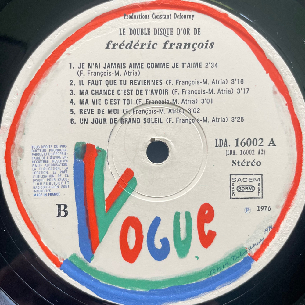 Frédéric François ‎– Le Double Disque D'or De Frédéric François 2LP (Франция 1976г.)
