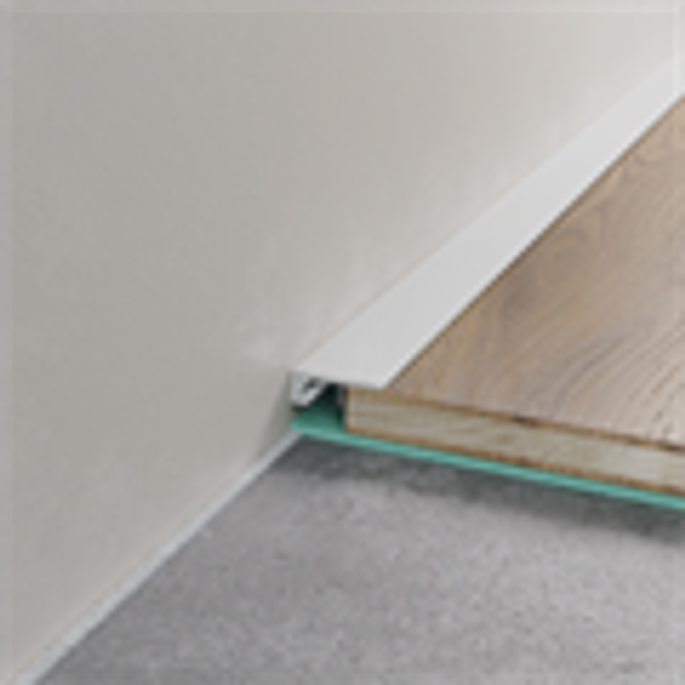 Микроплинтус белый муар алюминиевый Laconistiq Micro 15 Classic 15x5x2450 мм