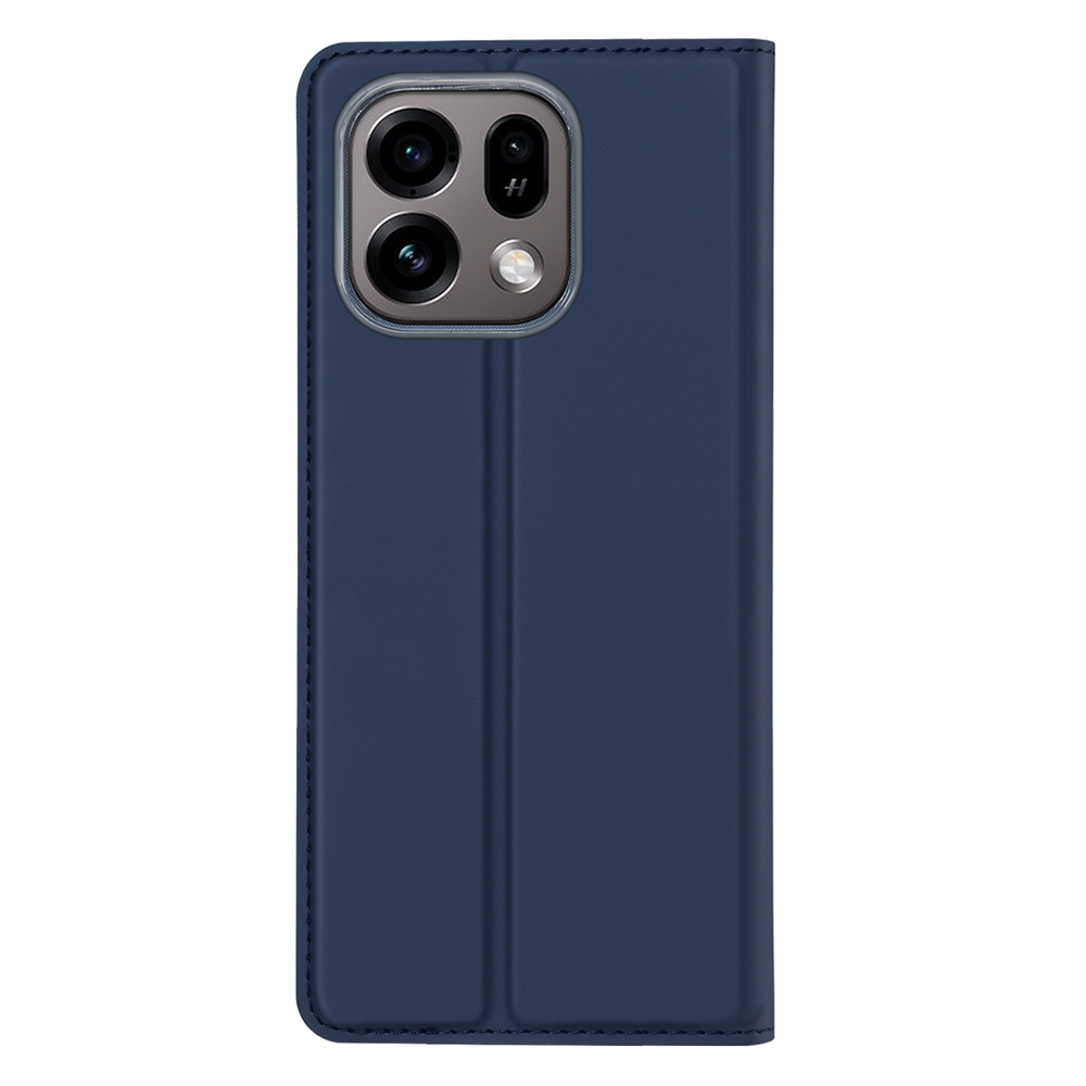 Чехол книжка из кожи синего цвета для OPPO Find X9 и X9s, серия Skin Pro Series от Dux Ducis