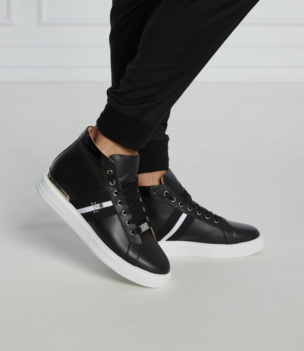 Кожаные кроссовки stripe Philipp Plein - черный(USC0232 PLE010N)