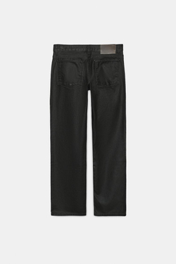 ZARA ВОЩЕНЫЕ ДЖИНСЫ TRF LOOSE STRAIGHT, ЧЕРНЫЙ