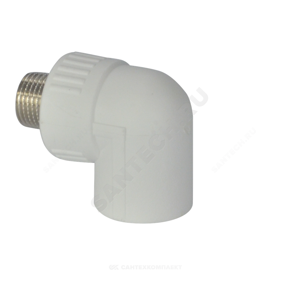 Угольник PP-R комбинированный белый Дн 32х3/4"х90гр НР ZFPCL