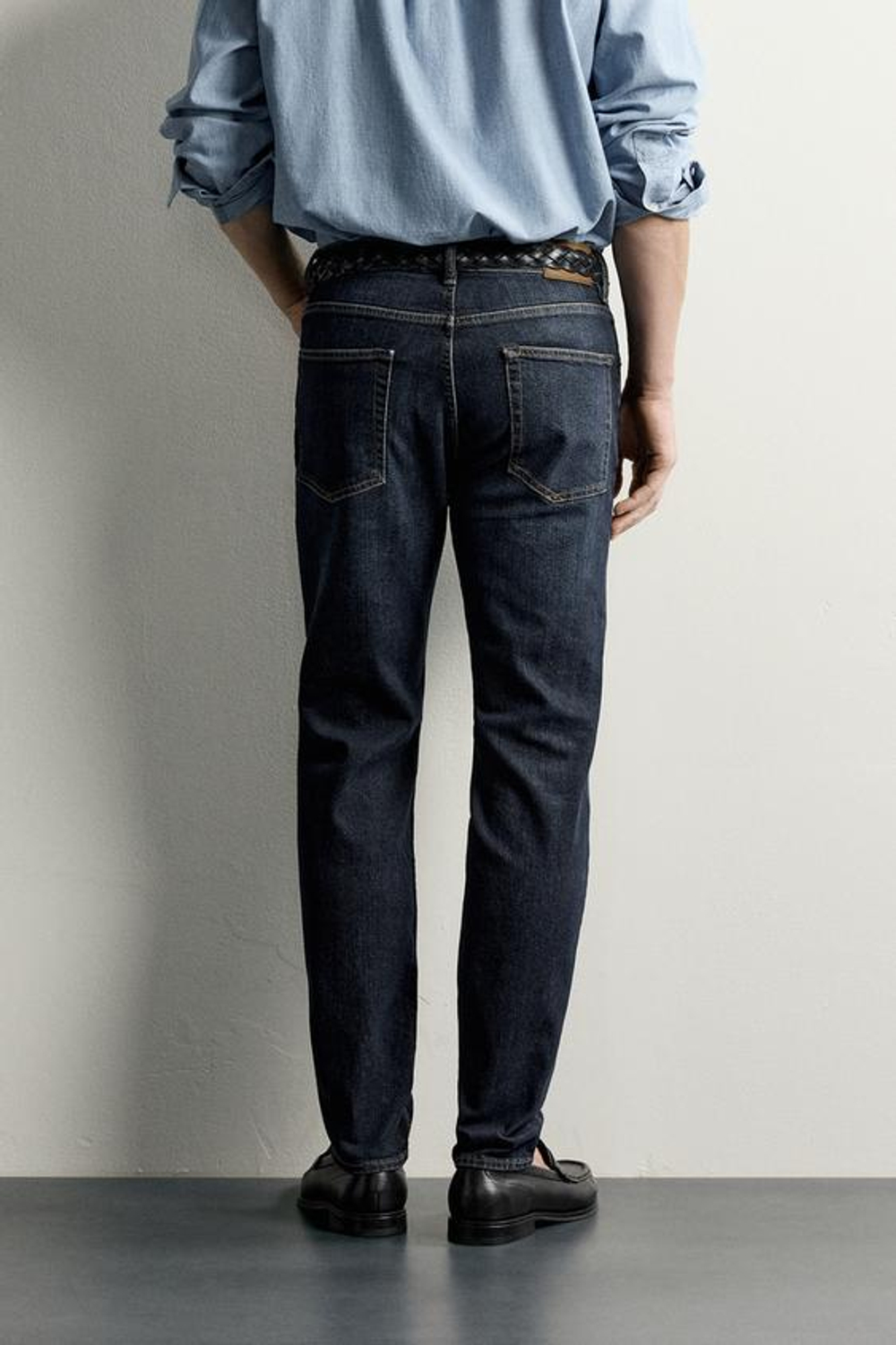 ZARA БАЗОВЫЕ ДЖИНСЫ SLIM FIT, СИНИЙ