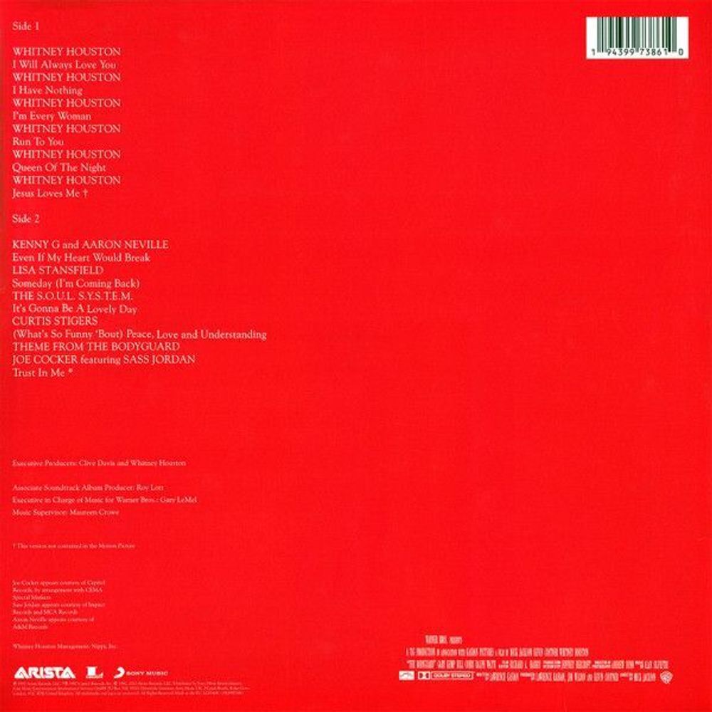 Whitney Houston. Bodyguard (RED Vinyl, LP)