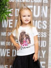 Футболка с принтом "Princesses" шатенки (Family look)