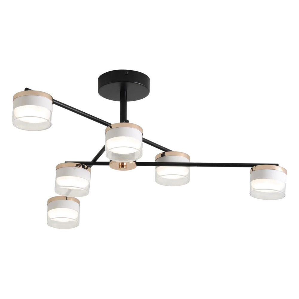 8403/6C COMFI LN 000 черный/золотой, металл/акрил Светильник потолочный GX53 LED 6*7W 220V CHARLY