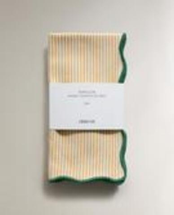 ZARA HOME НАБОР САЛФЕТОК В ПОЛОСКУ С ФЕСТОНАМИ (2 ШТ.), ЖЕЛТЫЙ