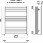 Полотенцесушитель Royal Thermo Casa П14 500х800 белый