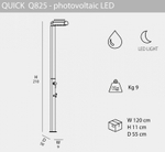 Душ уличный с подсветкой Arkema Quick Q825