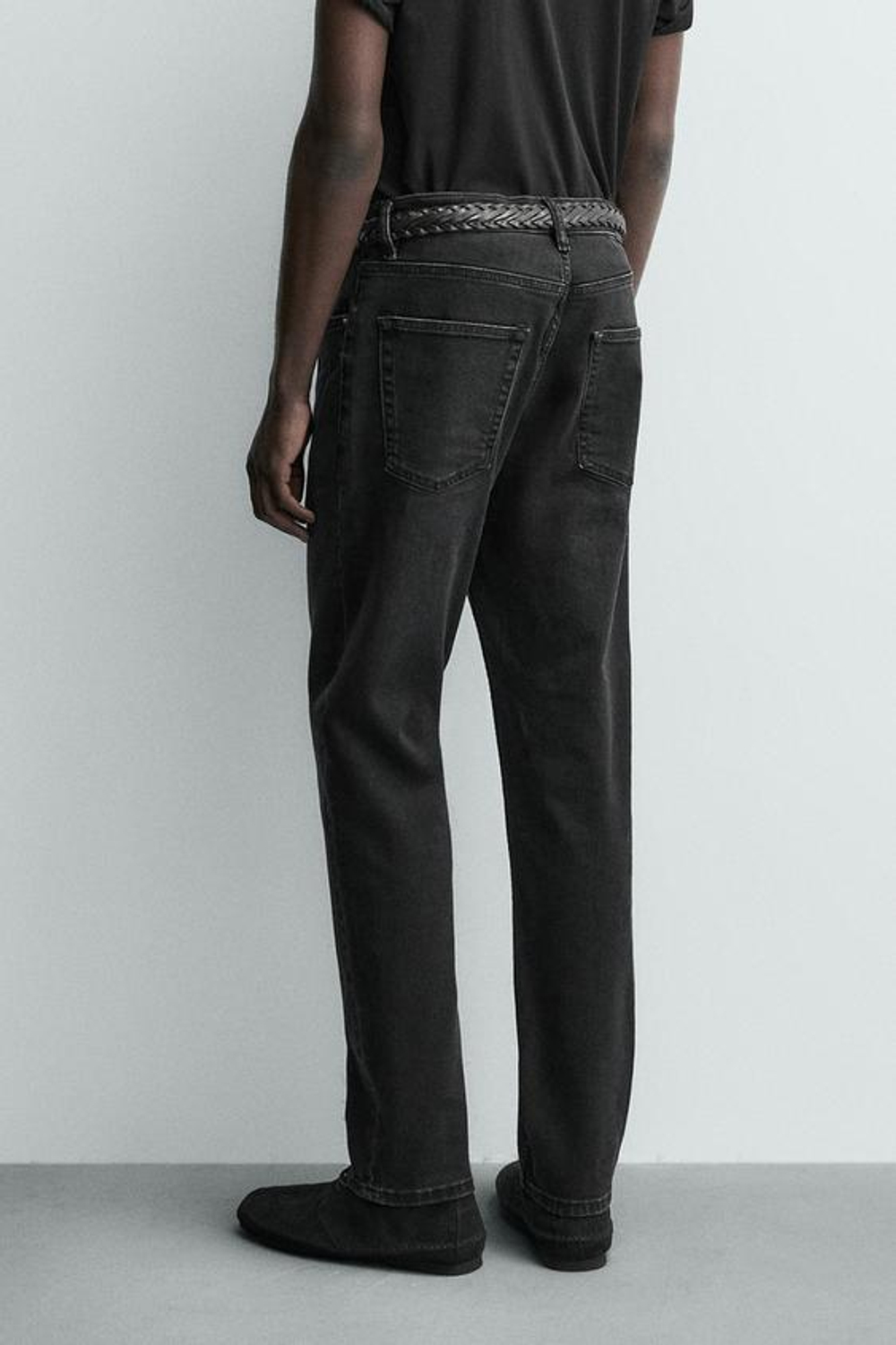 ZARA БАЗОВЫЕ ДЖИНСЫ SLIM FIT, УГОЛЬНЫЙ