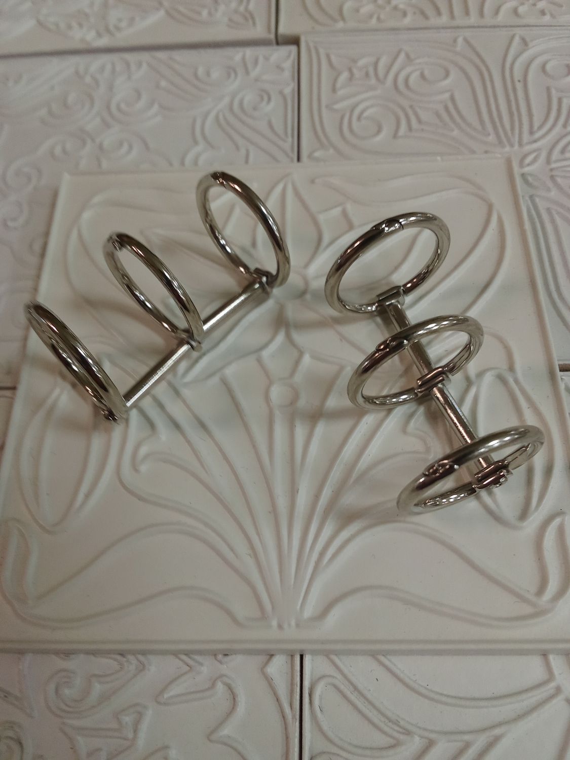 кольца тройной  (2шт) для блокнотов 4см серебро