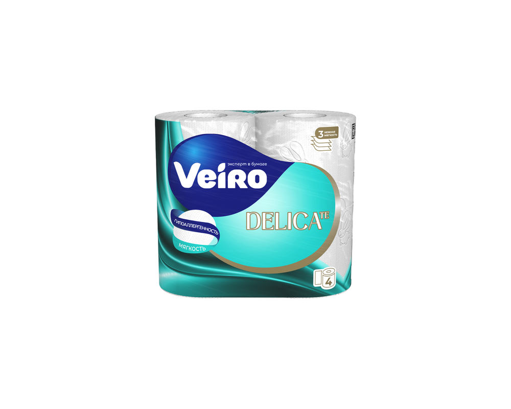 Бумага туалетная veiro Delicate elite белый 3сл