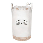 Корзина для хранения игрушек на утяжке с ручками "Котенок" Д350 Ш350 В520 бежевый