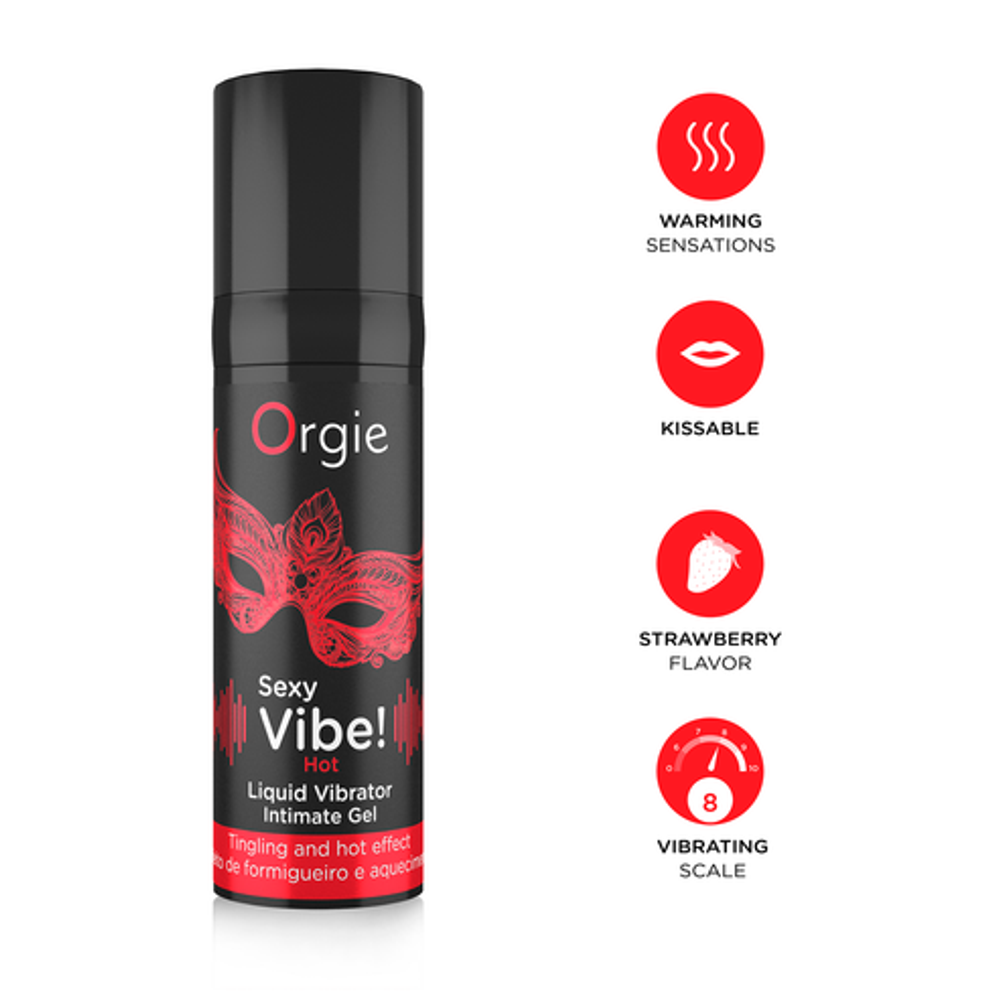 Жидкий вибратор Orgie Sexy Vibe Hot с разогревающим и вибрирующим эффектом, 15 мл